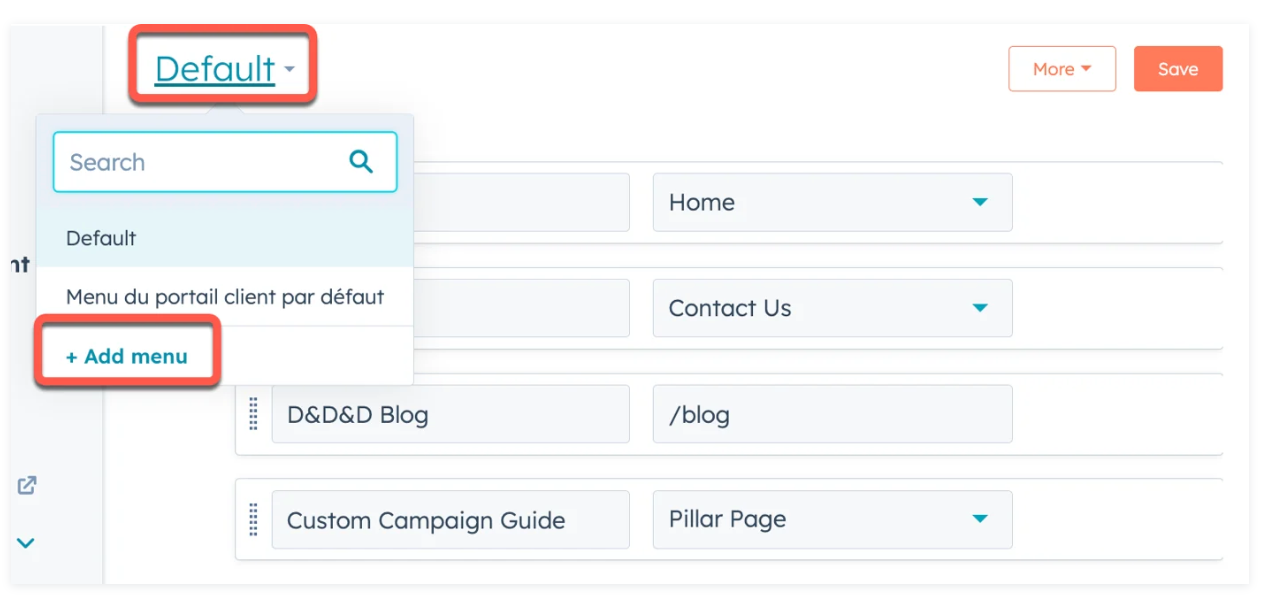 HubSpot Navigation