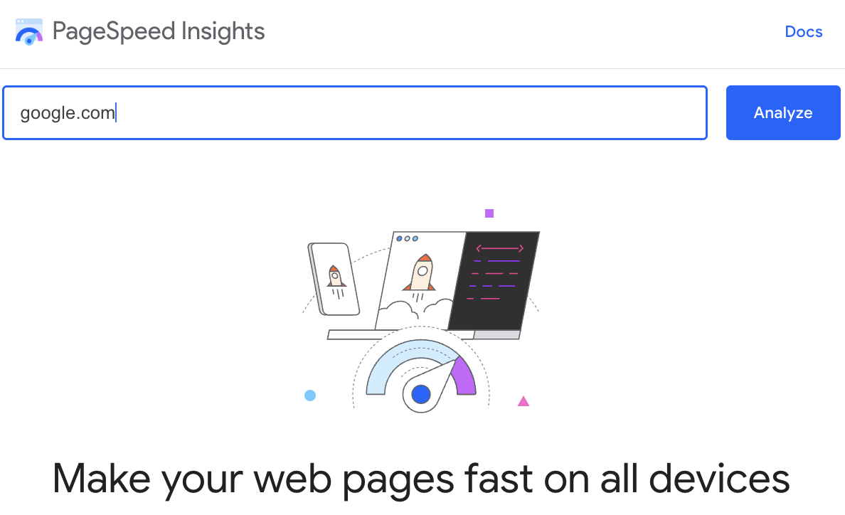 SpageSpeed Insights screenshot