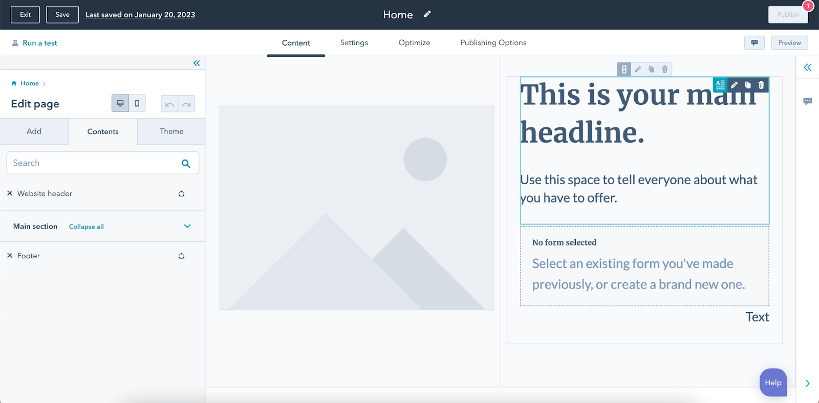 Editing content in HubSpot CMS