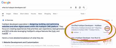 Google Search HubSpot Developer