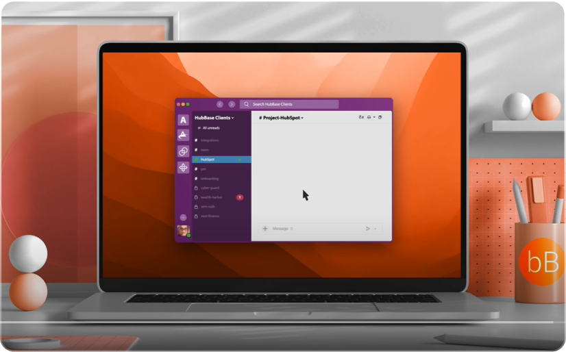 HubBase Slack Communication Screenshot