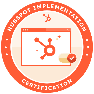 HubSpot Implementation for Partners certification badge showing partner program expertise and implementation skills